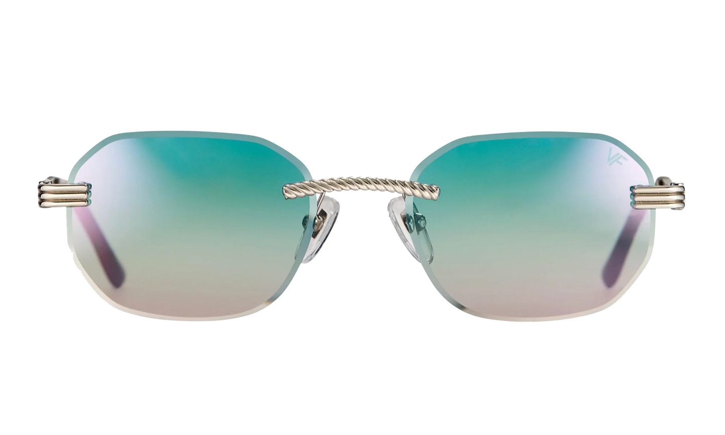 Hustler Rimless Drill Mount 24KT "White Gold / Blue / Pink Multi Flash" DMHU2 0049 44D1