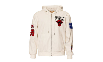 Chicago Bulls 1966 Lightweight Vegan Zip-Up Hooded Jacket "White" NBA 147WHTDE BULLS