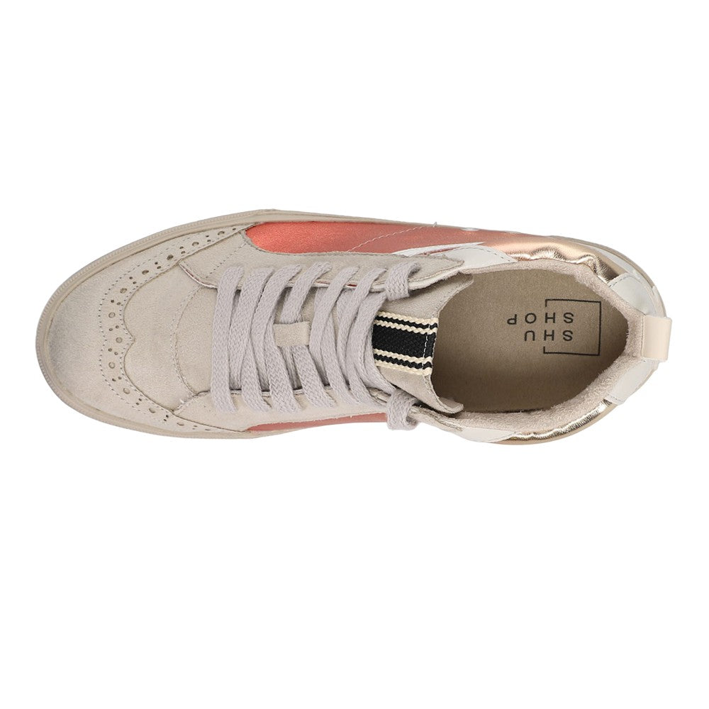 Riley Metallic High Top Lace Up Sneakers