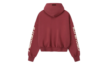 Cropped Relaxed Pullover Hoodie "Crimson" 192HO256901F