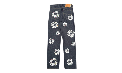 Levi's 501 Rhinestone Cotton Wreath Logo Jeans "Selvedge - Indigo / White" DT295
