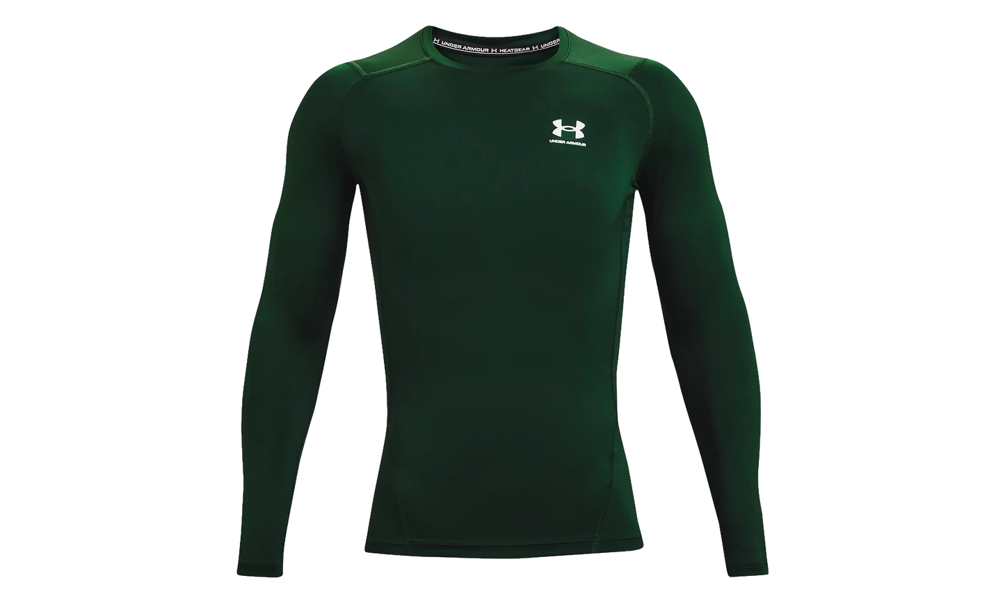 HeatGear Compression Long Sleeve "Forest Green / White" 1361524 301