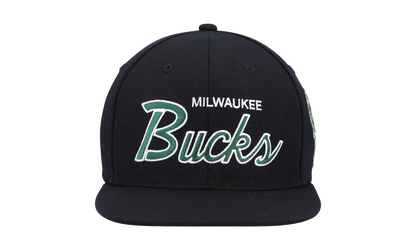 NBA Team Script 2.0 Snapback Cap "Milwaukee Bucks - Black" HHSS3280 MBUYYPPPBLCK