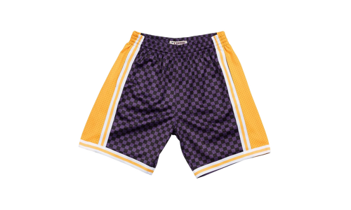 NBA Checked Swingman Shorts "Los Angeles Lakers - Purple" BA3A4I LAL L N0B