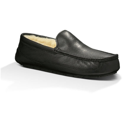 Men's Ascot Leather Slipper in Black