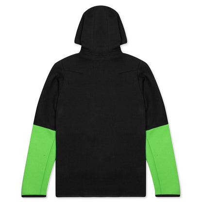 Sportswear Tech Fleece Full Zip Up Hoodie - Black/Mean Green