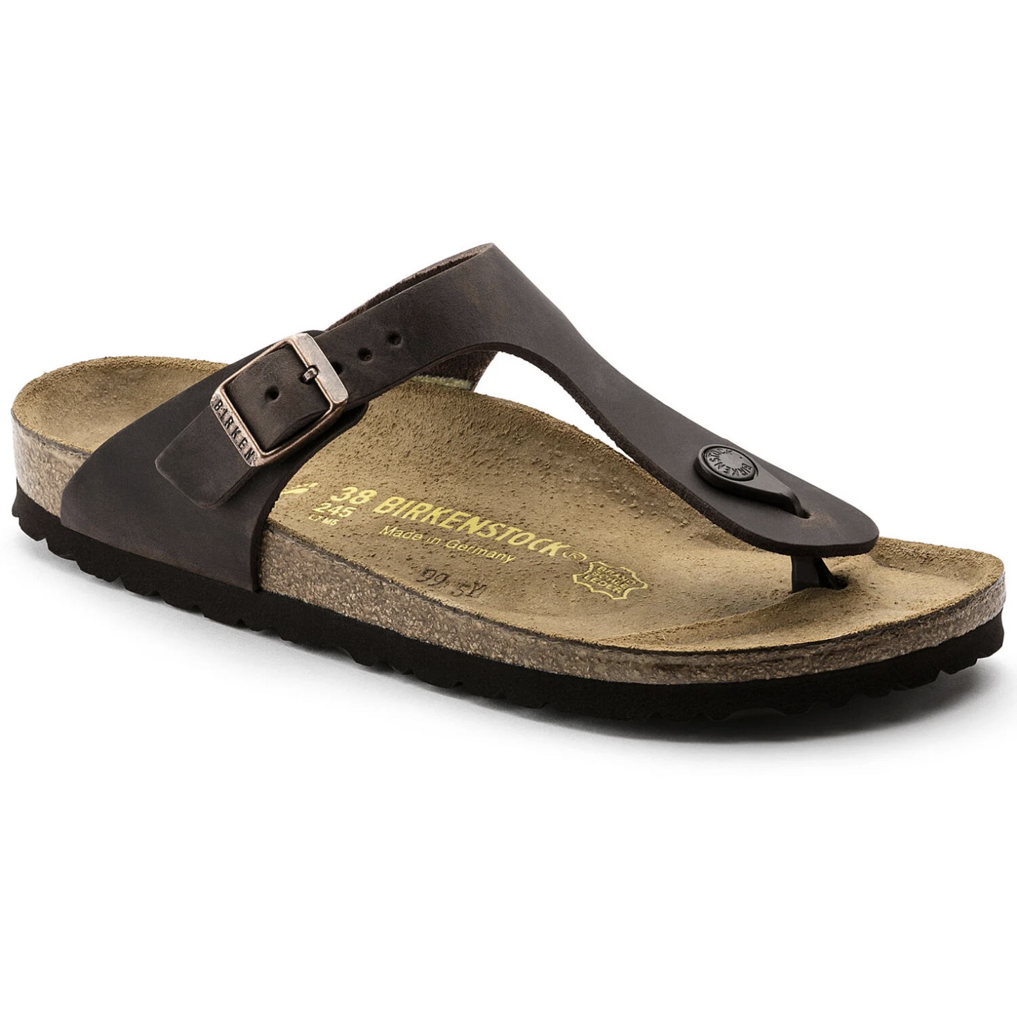 Gizeh Oiled Leather Classic Footbed Sandal in Habana