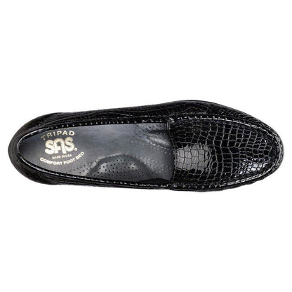 Women's Simplify Slip-On Loafer in Black Croc Wide