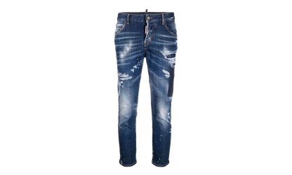 Dark Tiffany Spots Wash Cool Girl Cropped Jeans WMNS "Blue" S72LB0548S30342470