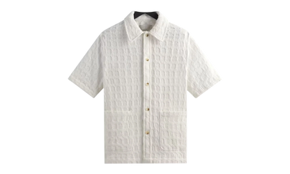 Honeycomb Dobby Boxy Collared Overshirt "White" KITH25