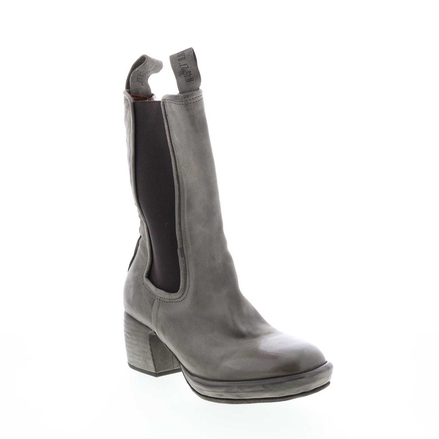 Collins A57202-302 Womens Gray Leather Slip On Chelsea Boots
