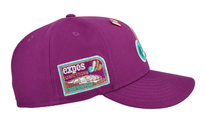 59FIFTY Montreal Expos Olympic Stadium Fitted Hat "Purple Metallic" NE437