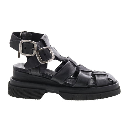 Colter A68002-101 Womens Black Leather Gladiator Sandals Shoes