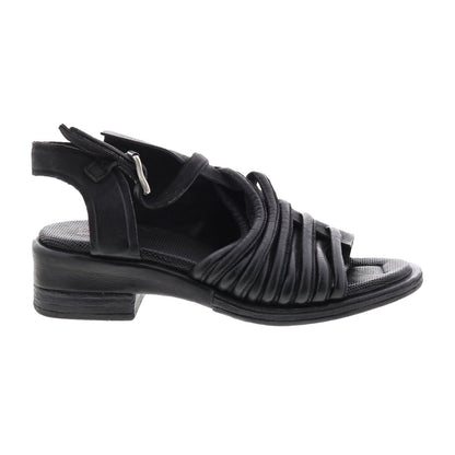 Simmy A70002-101 Womens Black Leather Hook & Loop Strap Heels Shoes