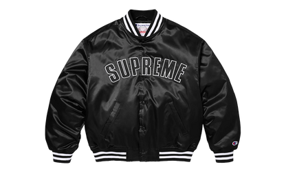 Champion® Satin Varsity Jacket "SS26 - Black" SU27455