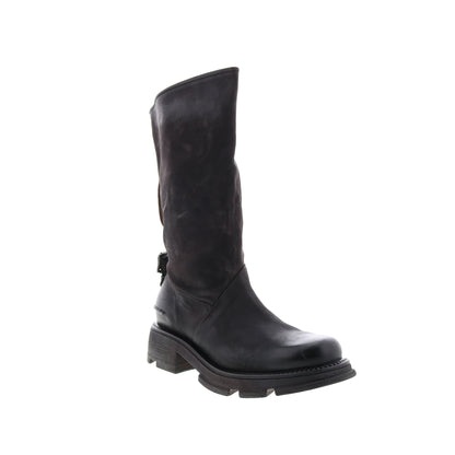 Lexington A94307-201 Womens Black Leather Zipper Mid Calf Boots