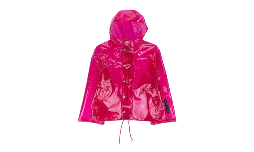 Transparent Hooded Raincoat "Pink" ASO XOTW 0002