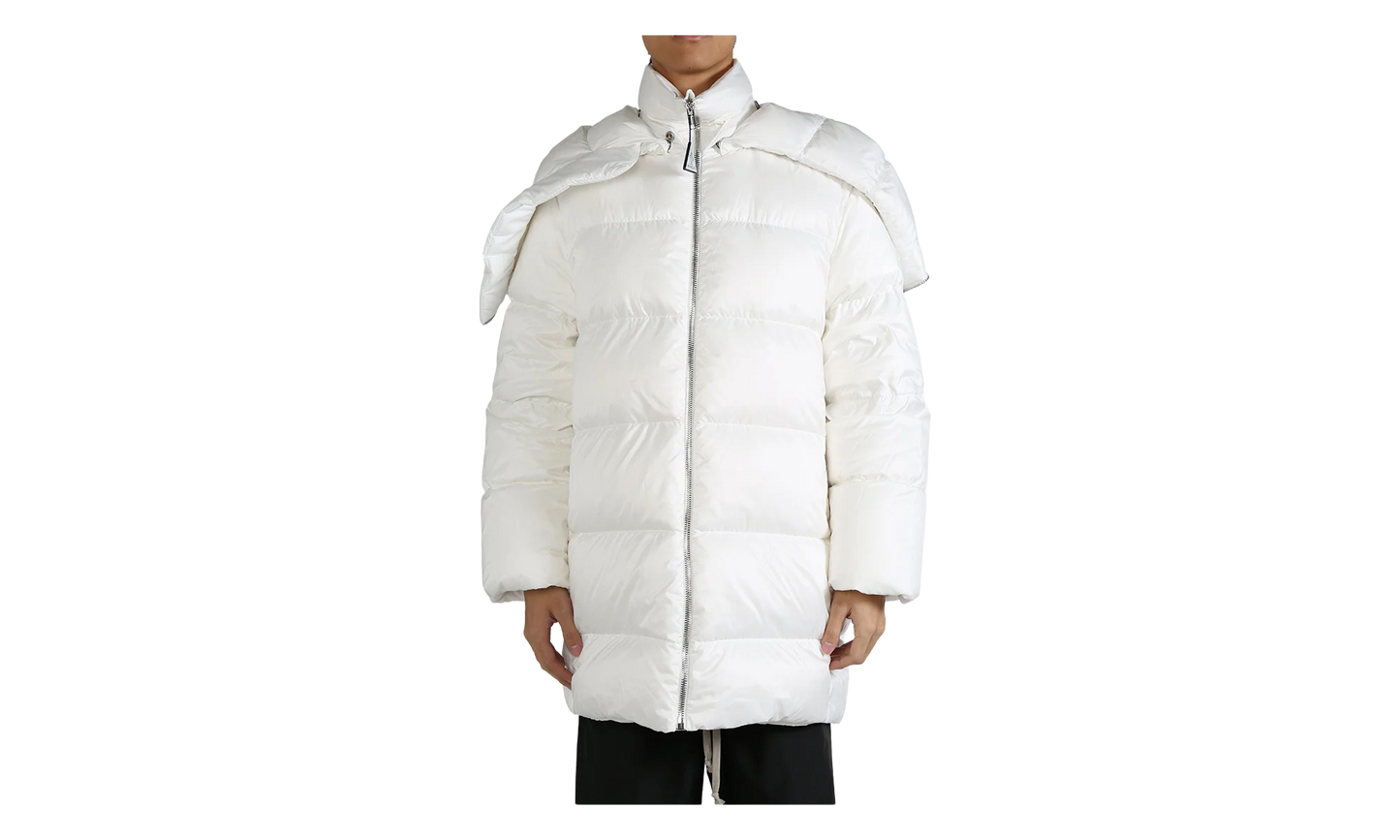Rick Owens Woven Hooded Cyclopic Coat "Milk" MON39