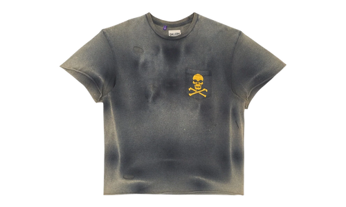 Zip Logo Short Sleeve Tee Shirt "Washed Black Yellow Red" ZPT 1000