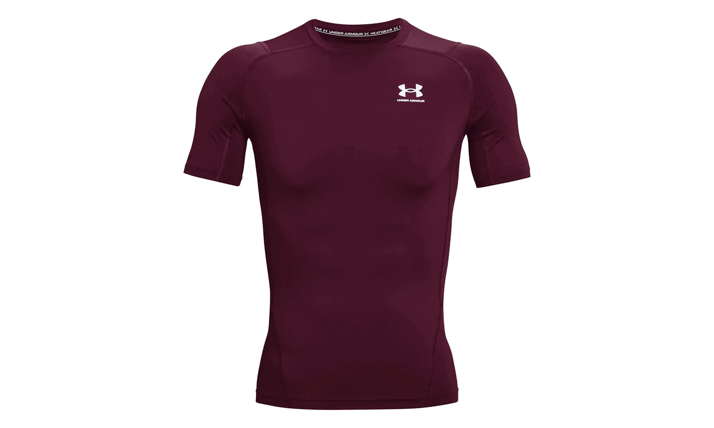 HeatGear Compression Short Sleeve "Maroon / White" 1361518 609