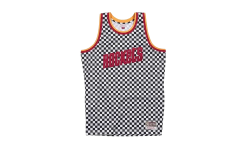 NBA Checked Swingman Jersey "Houston Rockets - Black / White" BA8A45 HRO W MYM