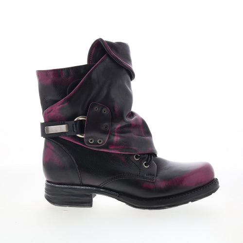 Asher Womens Black Leather Zipper Ankle & Booties Boots