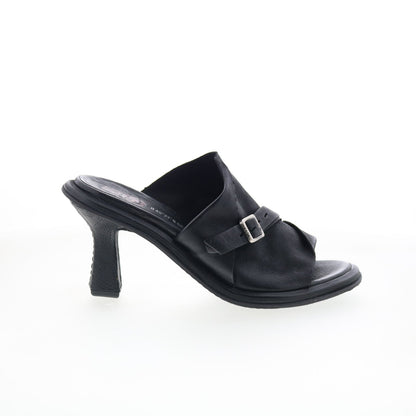 Smitty B22005-201-6002 Womens Black Leather Mules Heels Shoes