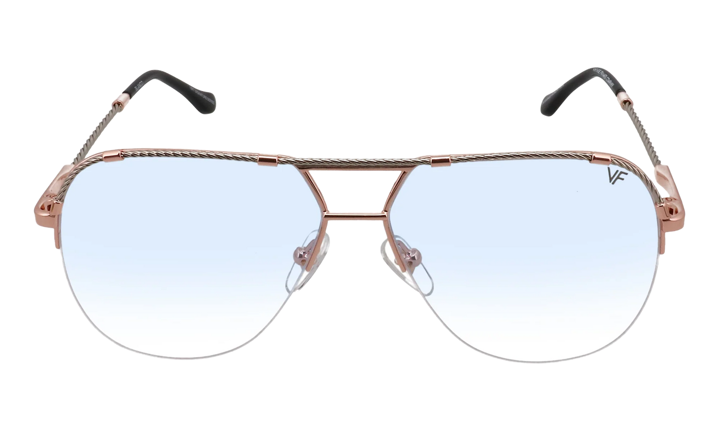 Blanco Half Rim 24KT Two-Tone "Rose / White Gold / Blue Gradient Photochromatic" HRBA2 0007 17A4