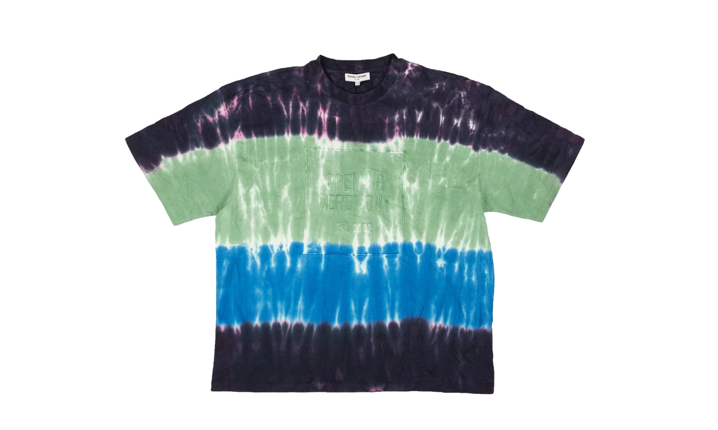 S/S Unisex Tie Dye Box Logo Tee "Clementine" 95 OCY 1088