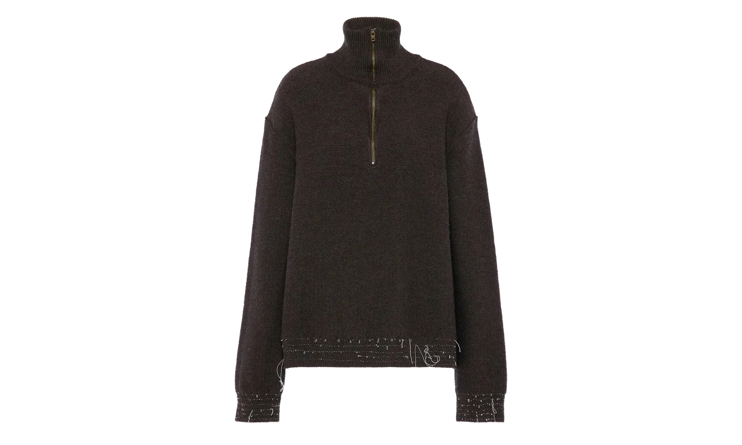 Wool Quarter-Zip Sweater WMNS "Brown" S51HL0040M13227143F