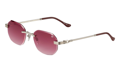 Hustler Rimless Drill Mount 24KT "White Gold / Burgundy Gradient" DMHU2 0043 42D8