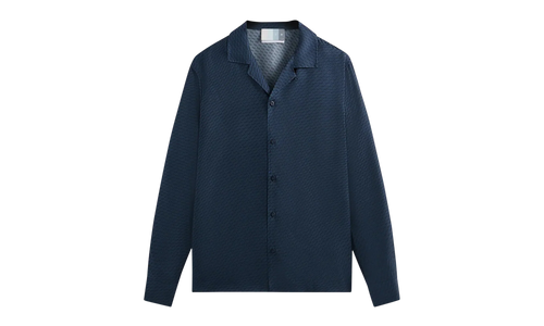 Monogram Silk Long-Sleeve Thompson Camp Shirt "Nocturnal" KHM031515 413