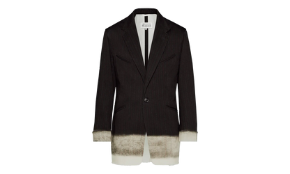 Pinstriped Trompe L'oeil Blazer with Gradient Hem "Black" S50BN0524M35012001S