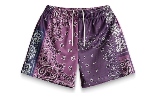 Patchwork Paisley Shorts "Purple" BS112