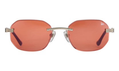Hustler Rimless Drill Mount 24KT "White Gold / Blood Orange" DMHU2 0048 44C5