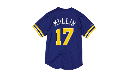 NBA Chris Mullin Name & Number Mesh Crewneck "Golden State Warriors - Royal" BA84X4 GSW B CCV