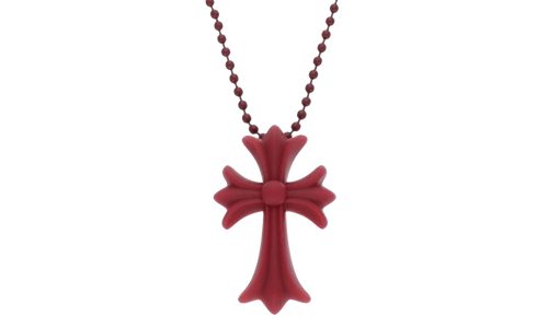 Silicrone Cross Necklace "Red Wine" CHRM0656