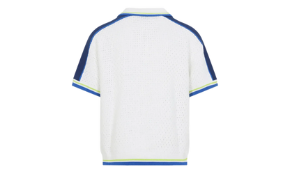 Tennis Cotton Crochet Shirt "White / Blue" MSS26KW131001
