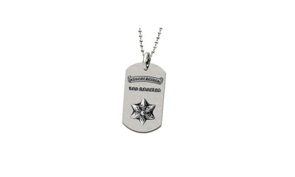 Raised star dog tag & Ball Chain "Los Angeles limited edition - Silver" CHRM0665