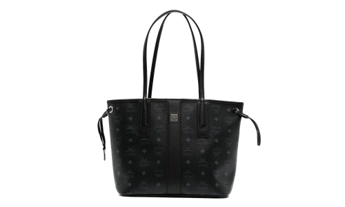Small Liz Reversible Tote in Visetos "Black" MWPDSLR02BK001