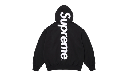 Satin Appliqué Hooded Sweatshirt "SS26 - Black" SU27499