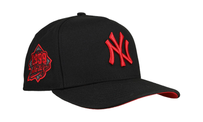 9FIFTY New York Yankees 1999 World Series A Frame Snapback Hat "Black / Red - Visor" NE260