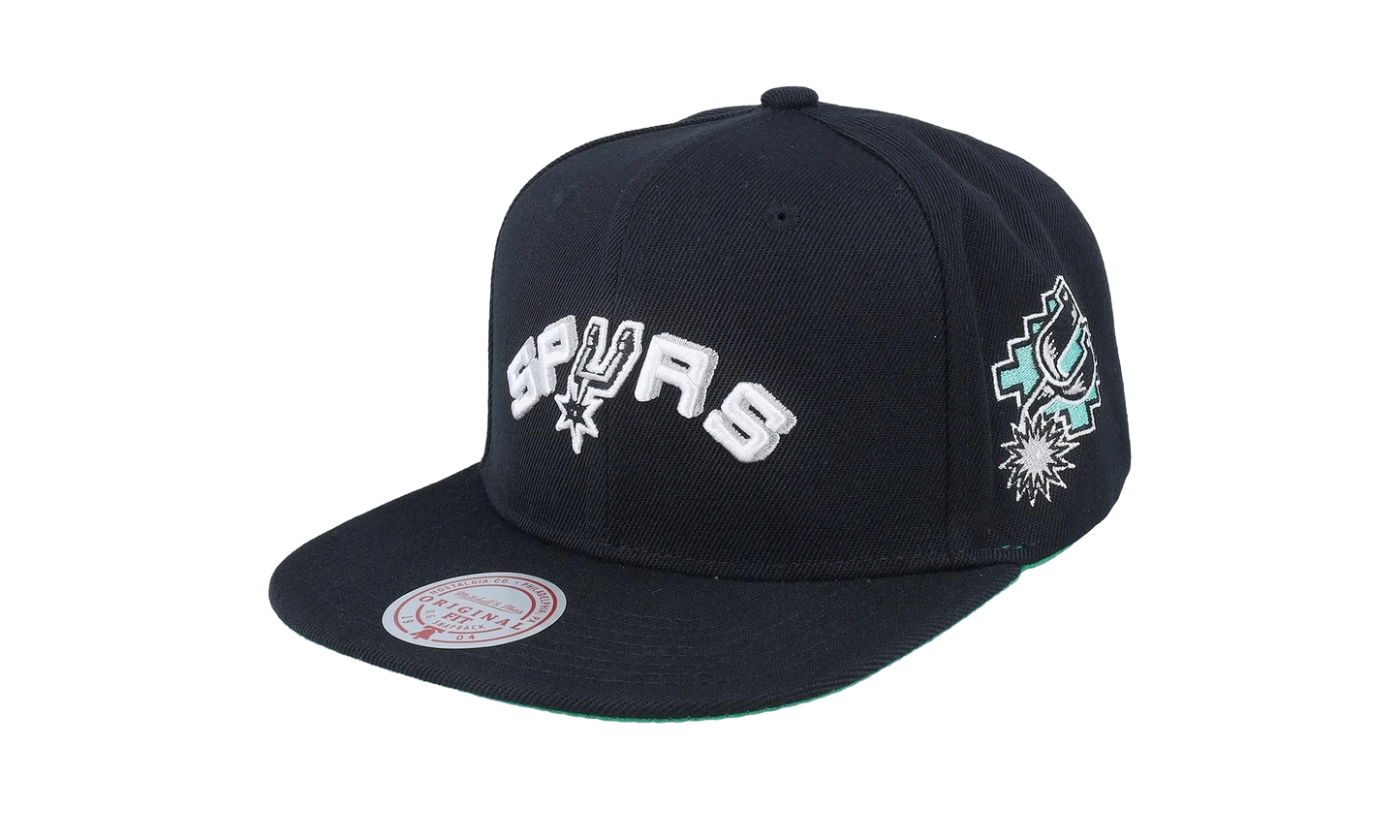 NBA Hardwood Classics Triple Play Snapback Cap "San Antonio Spurs - Black" HS8578 SASBLCK