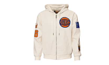 Lightweight Vegan Zip-Up Hooded Jacket "New York Knicks 1946" NBA 147WHTDE KNI