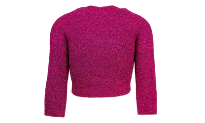 Cropped Crewneck Sweater "Pink Metallic" 482209 T6092 4407