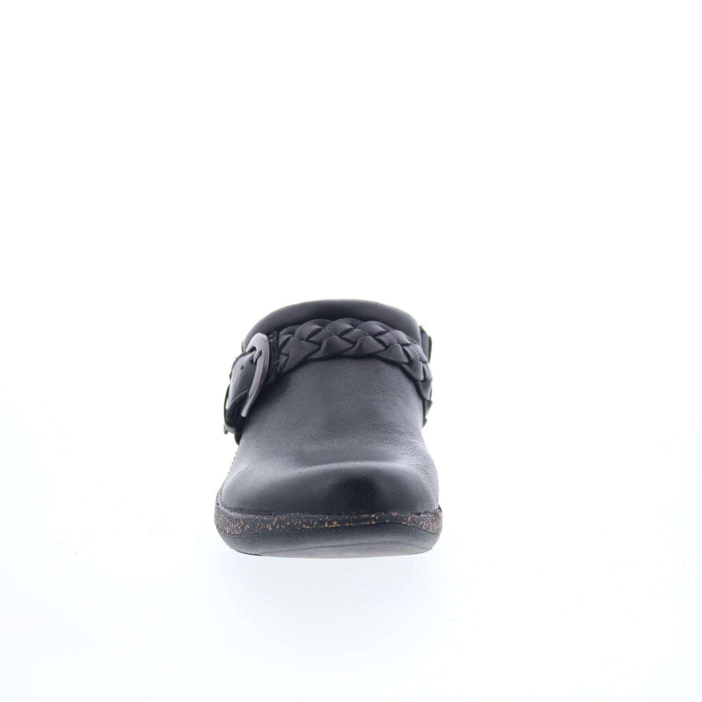 Aetrex Libby DM200 Womens Black Wide Leather Slip On Clogs Flats Shoes