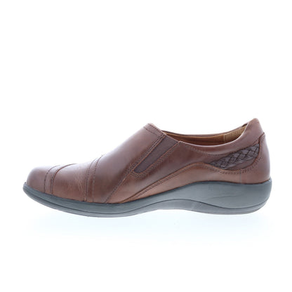 Aetrex Karina DM502 Womens Brown Leather Loafer Flats Shoes