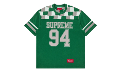 Patchwork Yoke Football Top "FW24 - Green" SU27059