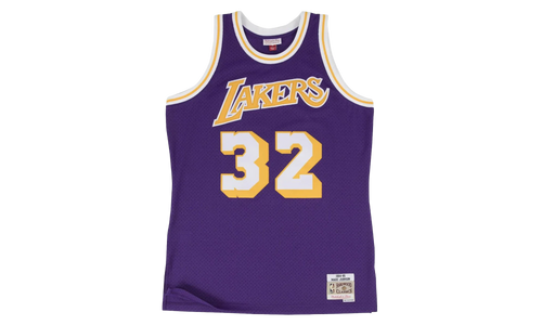 NBA Magic Johnson Swingman Road Jersey "1984 Los Angeles Lakers - Purple" SMJYGS18176 LALPURP84EJH