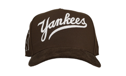 9FIFTY New York Yankees A Frame Chainstitch Snapback Hat "Brown / Walnut - Corduroy Visor" NE280